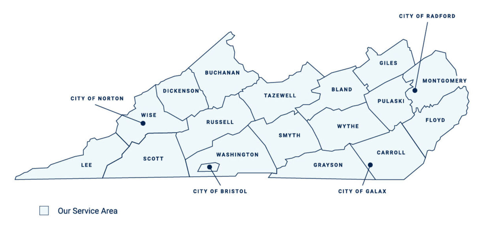 Map of Service Area